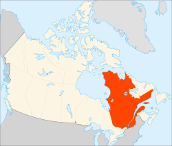 Map showing Quebec