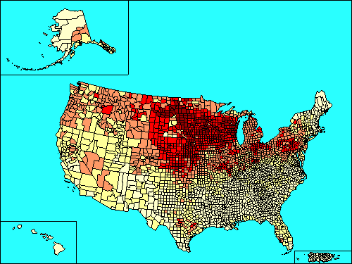 Distribution of German Americans
