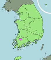 Map of Kwangju, South Korea