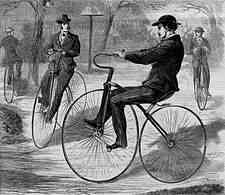 The American Velocipede, 1868, a wood engraving from Harper's Weekly