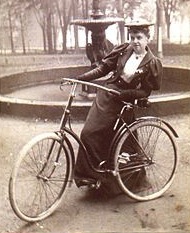 Woman with bicycle, 1890
