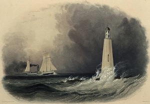 Lake Erie Lighthouse near Cleveland, circa 1833