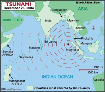 Where the 2004 tsunami hit