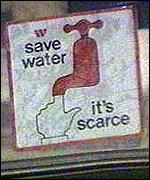 Signs encouraging water conservation