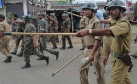 The lathi being used by police