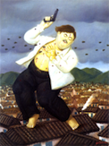 Artist Fernando Botero's painting of Pablo Escobar's death