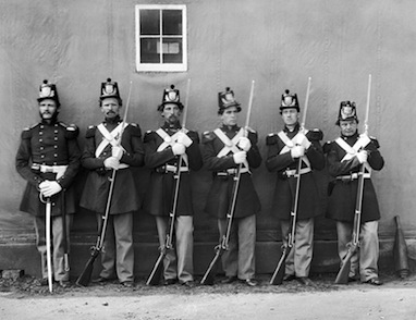 Five Marines and their NCO, 1864