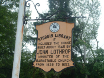Sign outside the Sturgis Library