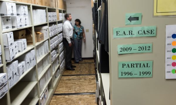 Evidence room storage for the Golden State Killer case