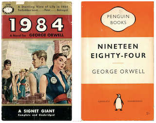 Original US and UK covers of 1984