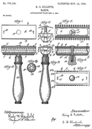 patent drawing of razor