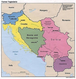 1993 map of the former Yugoslavia. 