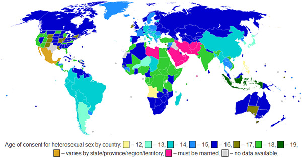 Map of Age of Consent