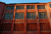 Abandoned hospital with broken windows