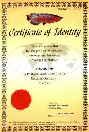 CITES Certificate of Identity
