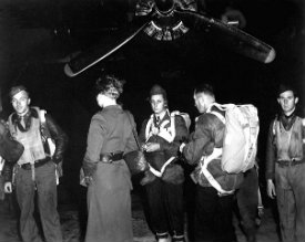 Jedburghs in front of a B-24 Liberator prior to departure