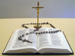Rosary, Bible and crucifix
