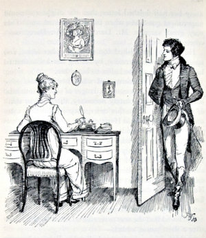 Scene from Pride and Prejudice one of the more famous romance novels