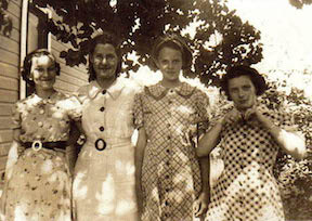 Women Wearing Feed Sack Dresses