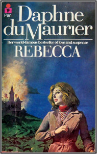 1976 cover of <i>Rebecca</i> by Daphne du Maurier published by Pan Books