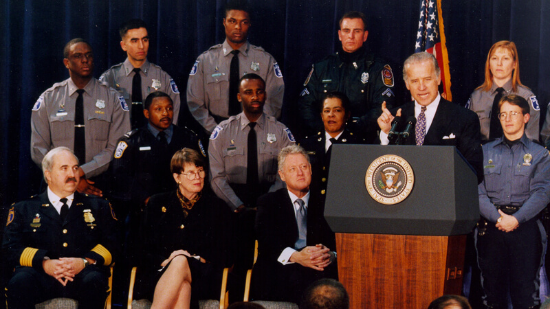 Biden speaking at 1994 crime bill signing