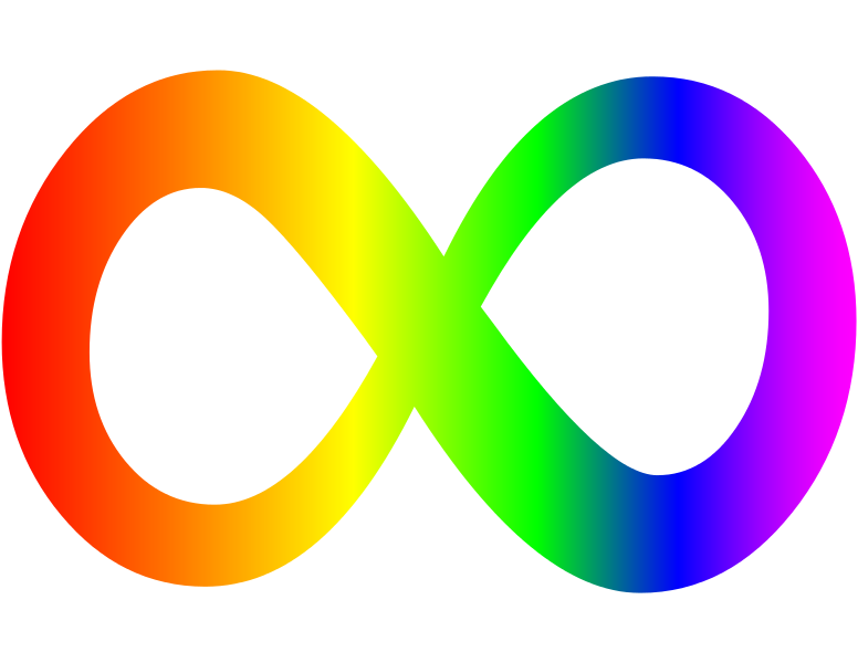 Rainbow infinity symbol representing neurodiversity pride