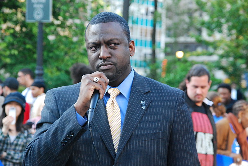 Yusef Salaam speaking in Union Square