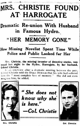 Article about Agatha's reunion with Archie after her disappearance