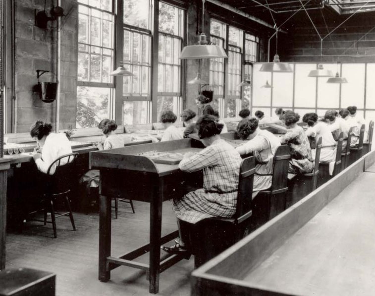 Radium girls working in a factory c. 1922