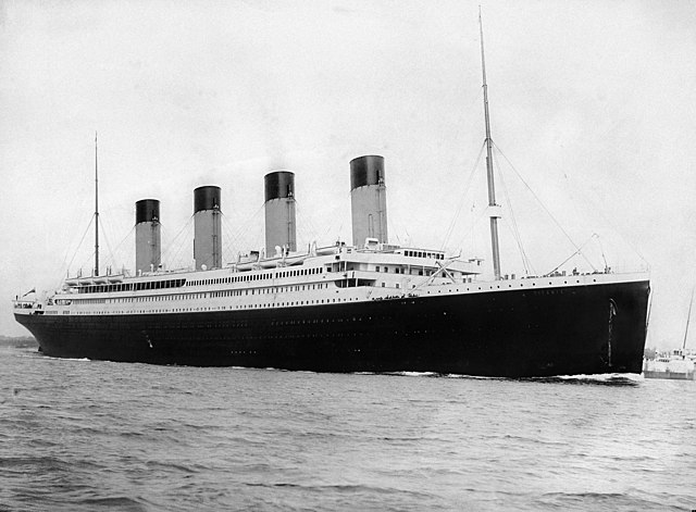 The Titanic departing Southampton on April 10, 1912