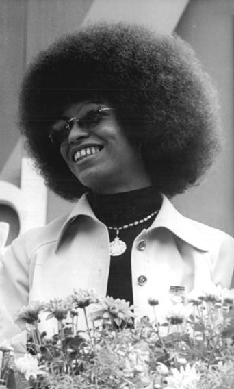 Angela Davis with an Afro hairstyle in 1973