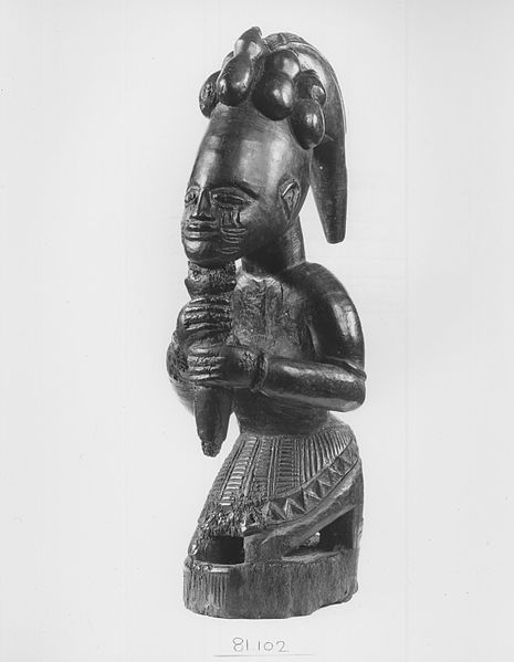 Wood sculpture of kneeling figure (Eshu-Elegba), Brooklyn Museum