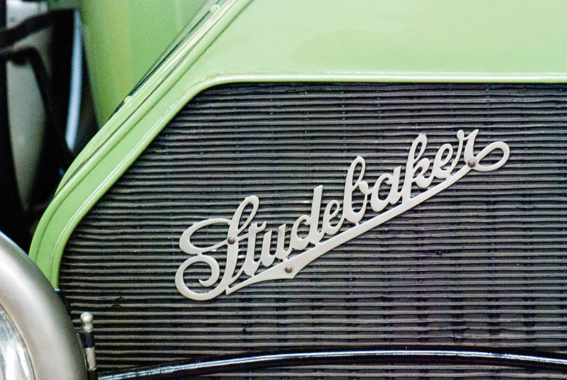 Studebaker logo on green vehicle