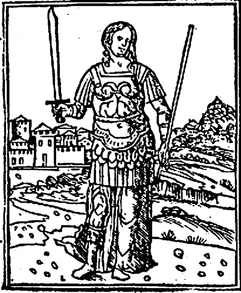 18th-century black and white illustration of Semiramis