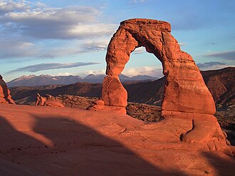 A photo of a rock arch at Arches National Park