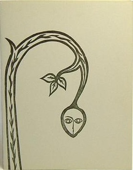 Cover of Double Persephone featuring a line drawing of a branch featuring a leaf with a face