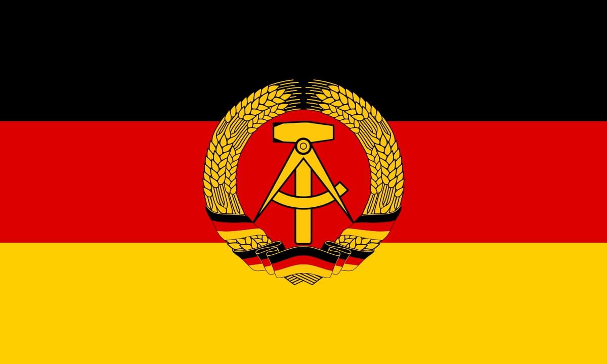 Black, red and yellow flag of East Germany