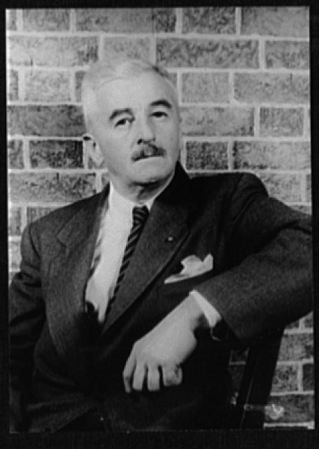 Black-and-white photographic portrait of William Faulkner