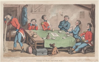 Image showing nineteenth-century sailors smoking and drinking grog