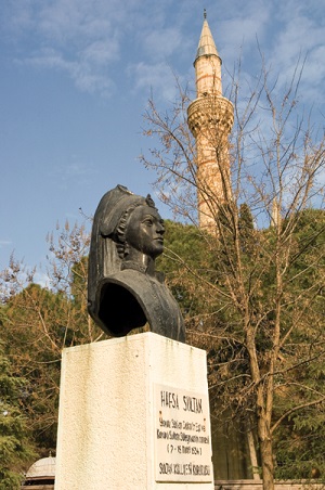 Bust of Hafsa Sultan in Manisa, Turkey