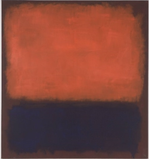 No 14 by Mark Rothko featuring large orange rectangle above blue rectangle