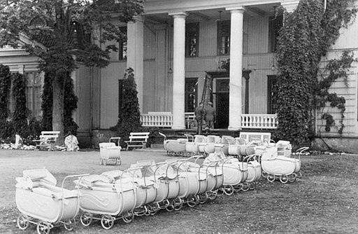 Baby carriages outside a Nazi Lebensborn home in Norway