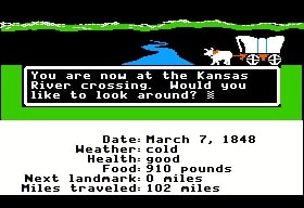 Oregon Trail computer game screenshot