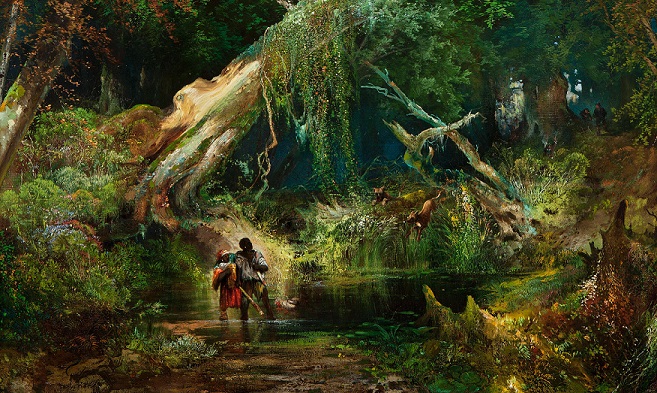 Slave Hunt in the Great Dismal Swamp painting by Thomas Moran 1862